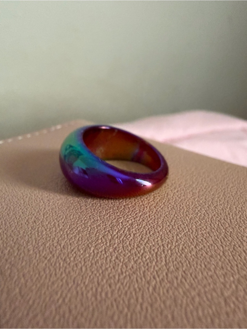 Iridescent Purple Chunky Dome Ring - Women Accessories